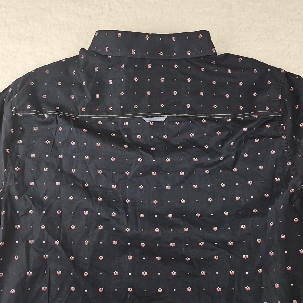 NWT $44 Eighty Eight Button Up Shirt Men XL Black Geometric Cotton Long Sleeve - Picture 10 of 11